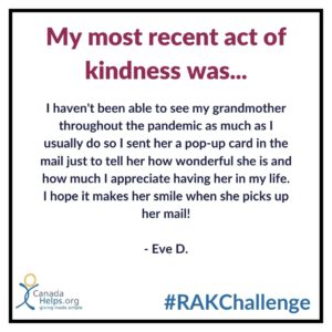 CanadaHelper Eve shares a recent act of kindness.